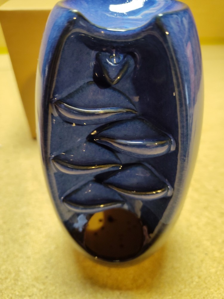 Ceramic Waterfall Backflow Incense Holder, Incense Cones & Sticks, Blue