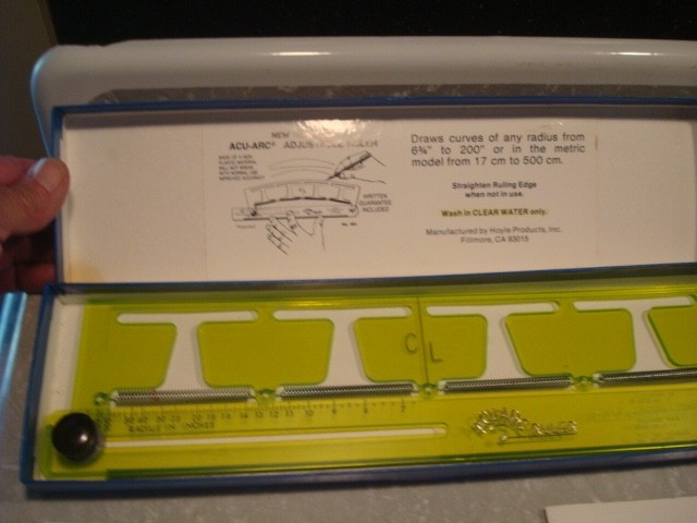 Hoyle Engineering Acu-Arc Ruler w/ Original Box Drafting Drawing Plus Alvin Comp