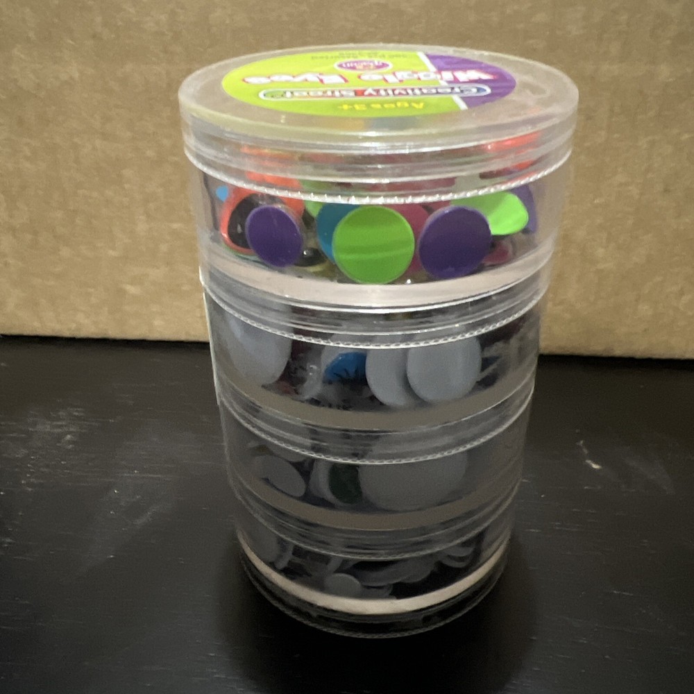 Creativity Street Wiggle Eye wStacking Storage Container, Assorted Size, 400 Cnt