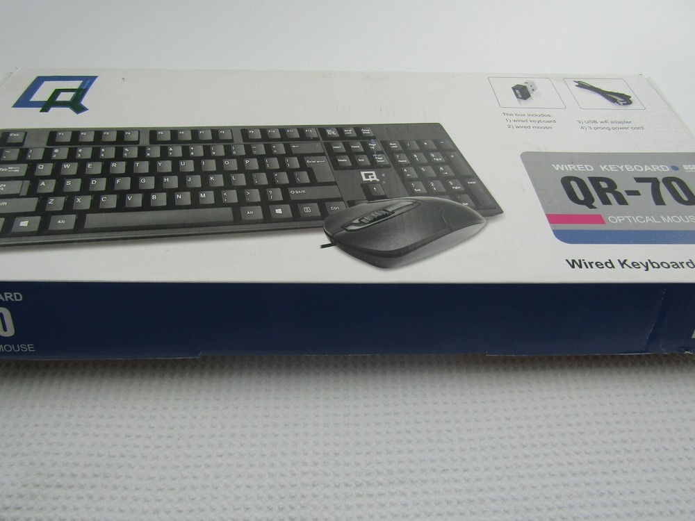 QR-70 Wired Keyboard & USB Optical Mouse