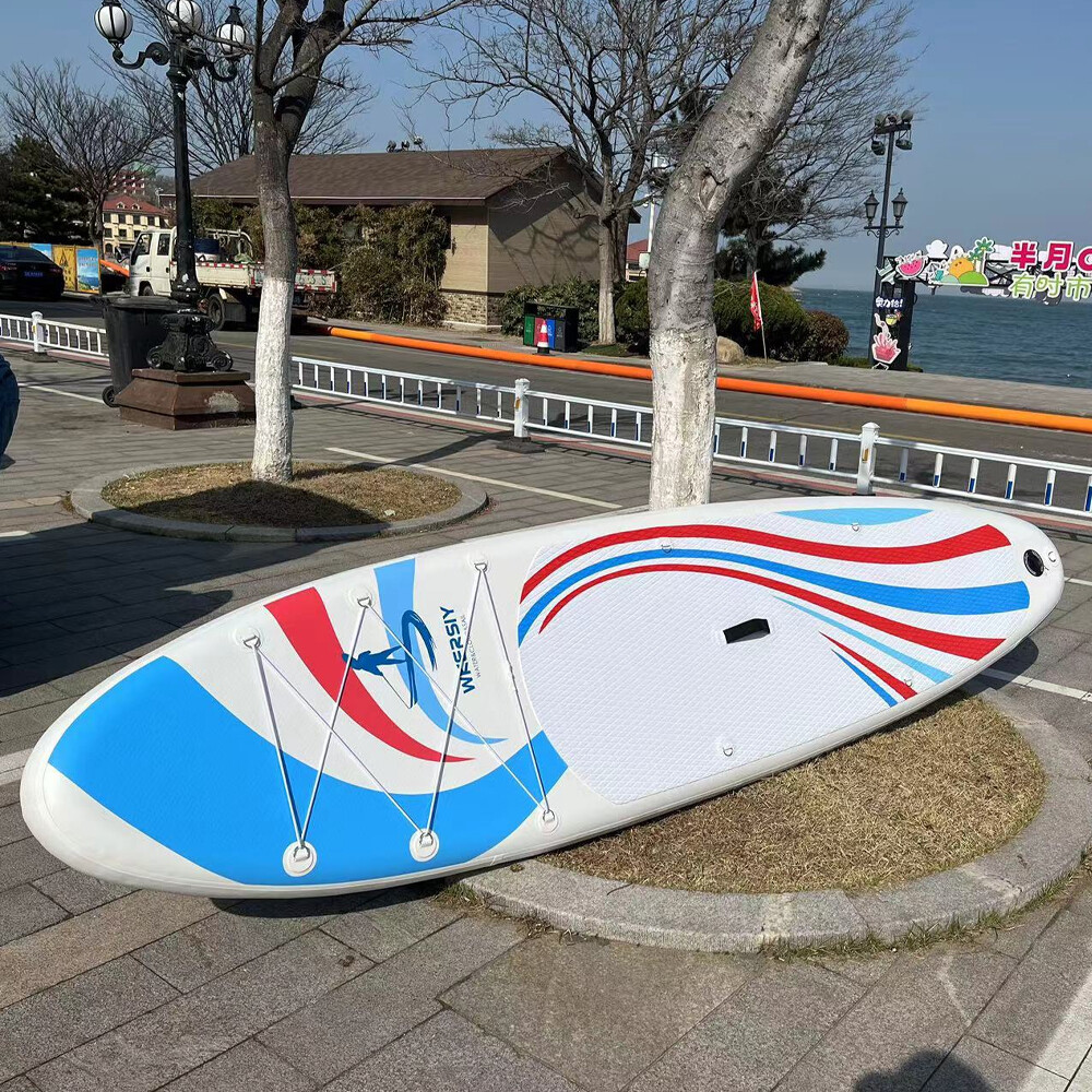 335cm inflatable surfboard SUP paddle board surfboard - blue and red wave