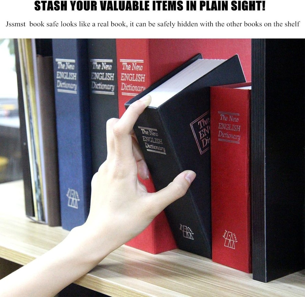 Elegant Black Book Safe with Combination Lock - Secure Your Valuables Discreetly
