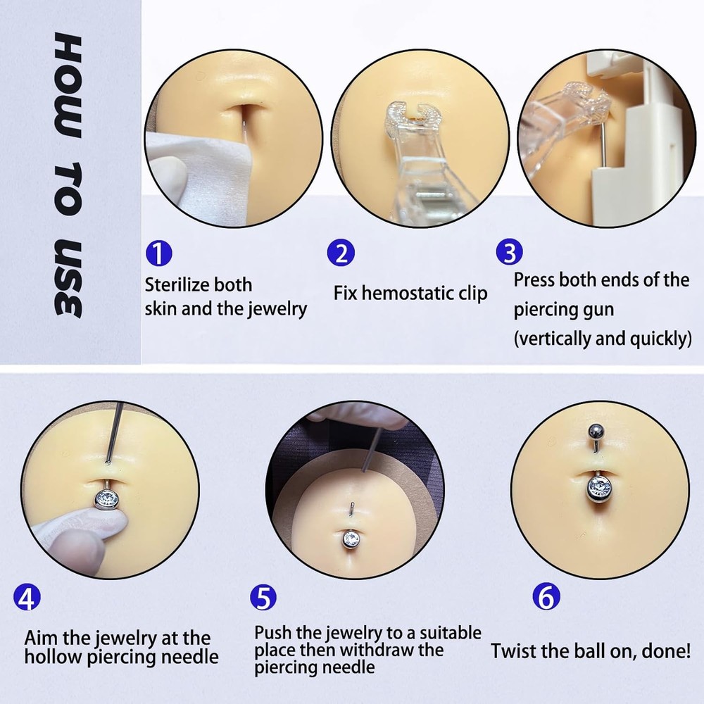 5PCS Professional Body Piercing Kit for Belly...
