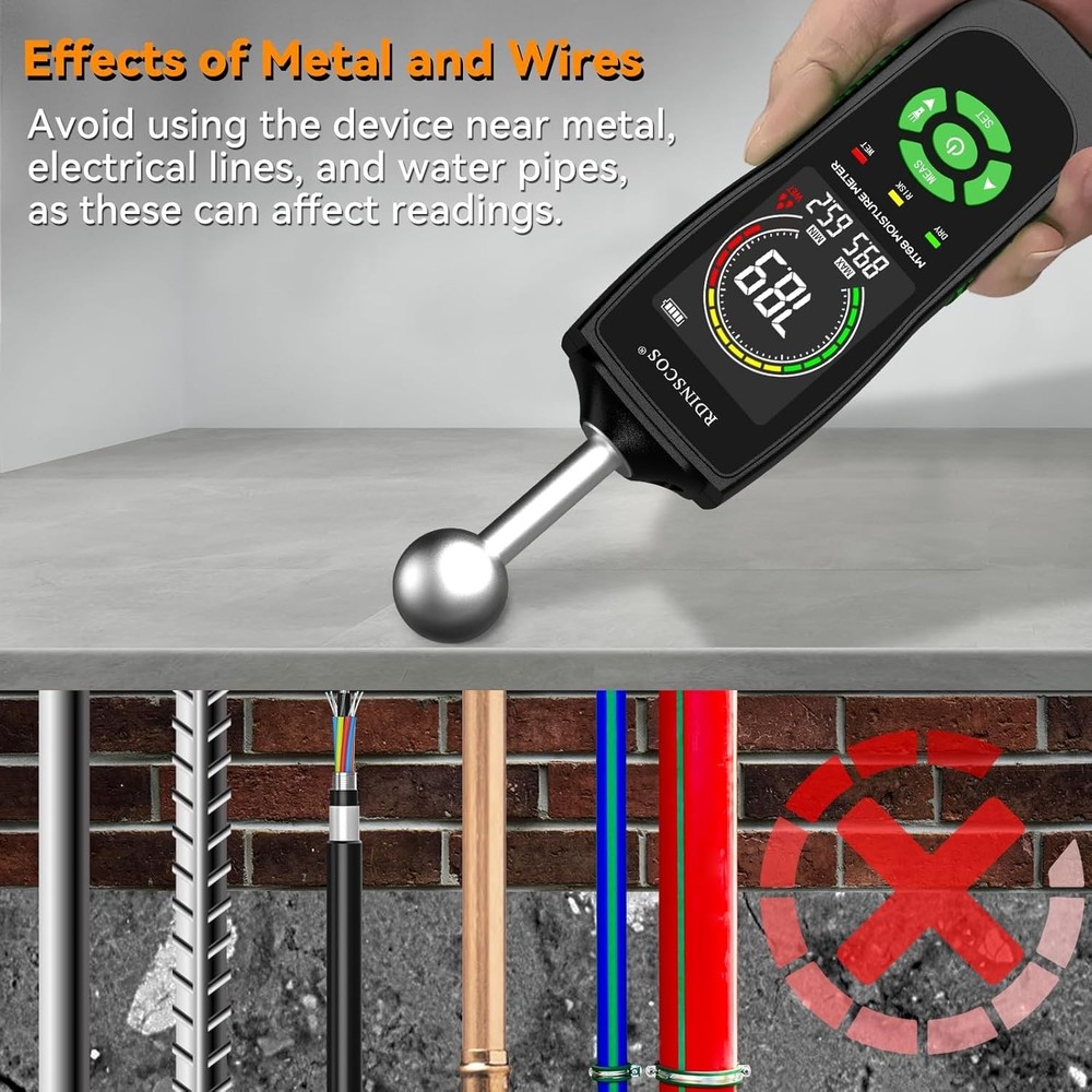Digital Moisture Meter with Ball Sensor for Non-Destructive Measurements