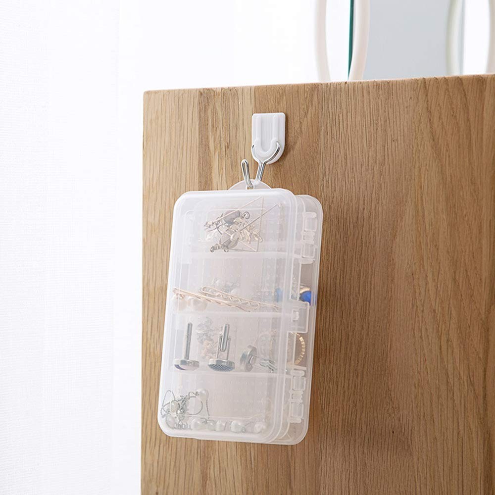 2Pcs Clear Double Layer Plastic Jewelry Box Organizer Storage Container for E...