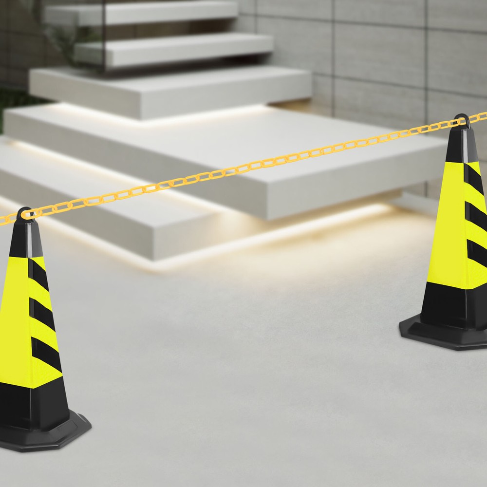 200ft Chain Plastic Barrier Chain Safety Orange Link Diameter S-shaped Hooks