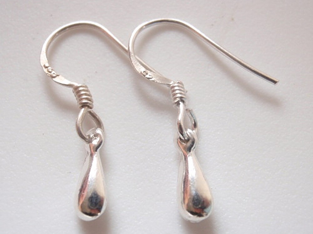Very Very Tiny Silver Bulb 925 Sterling Dangle Earrings