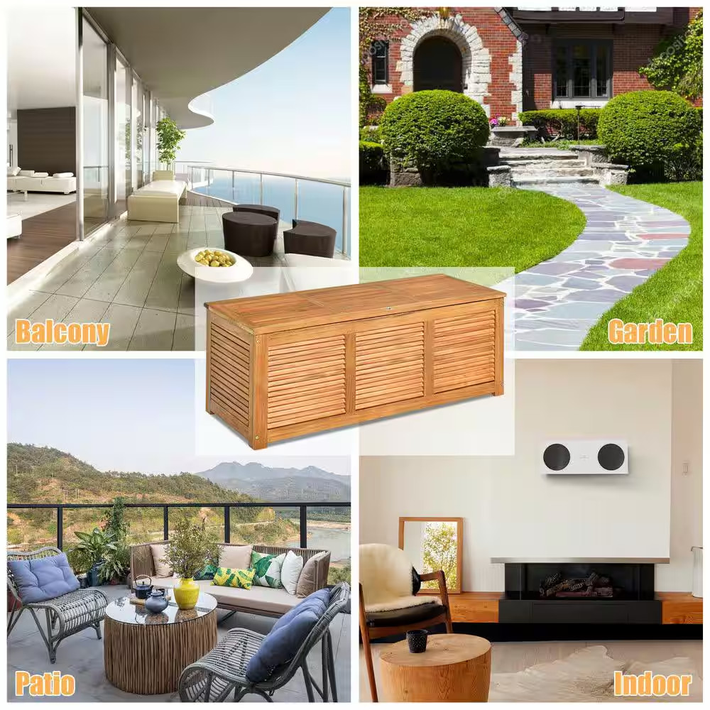 47-Gal. Deck Storage Bench Box Organization in Nature