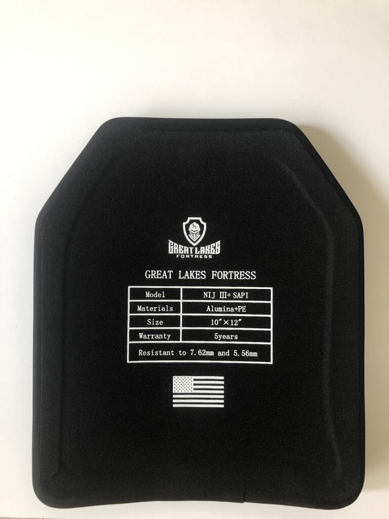 NIJ Level 3+ 10"X12" Stand-Alone Curved Ceramic tactical Armor Plate, Multi-shot