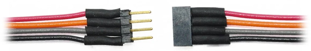 Train Control Systems TCS #1475 4-Pin Micro Connector colored wires
