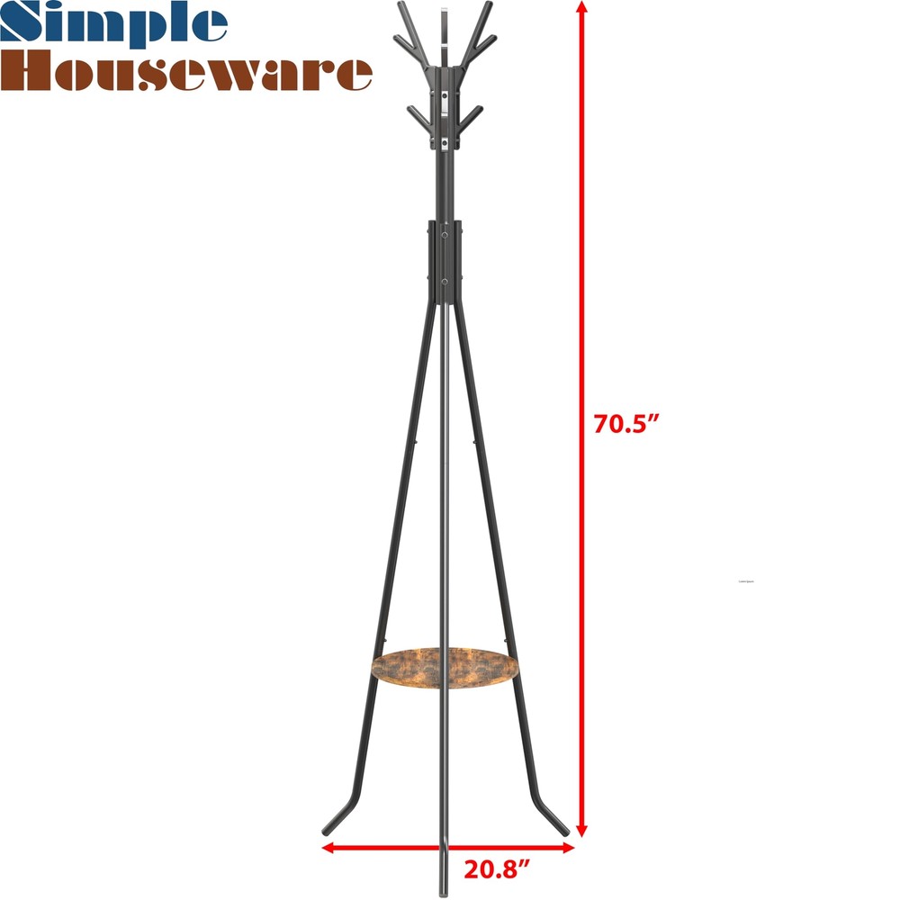 Re Freestanding Coat Rack With Shelf Black