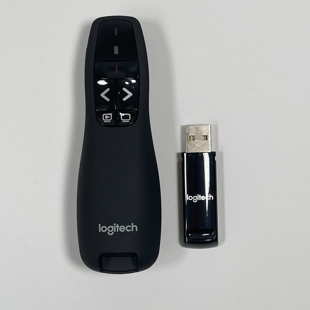 Logitech Wireless Presenter R400, PowerPoint Clicker with Laser Pointer, Wireles