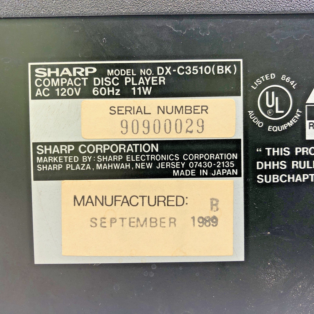 Sharp DX-C3510 Multi-Play 6 Compact Disc Changer w/1 Magazine Doesn't read Discs