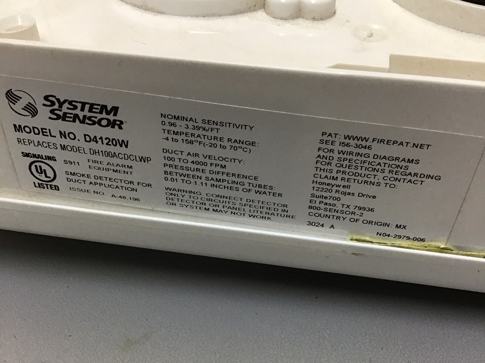 System Sensor 5CGZ1 Duct Smoke Detector (R27)