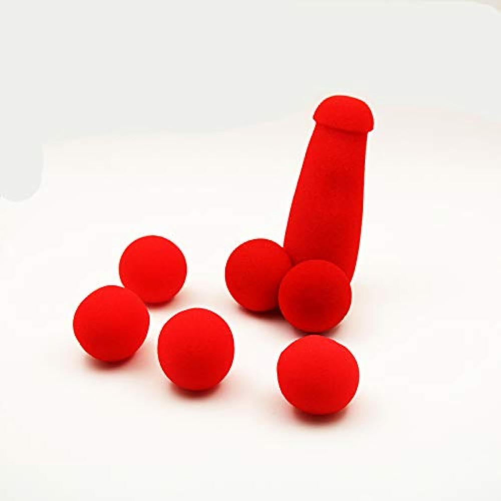 1 Set Small Sponge Brother Magic Tricks 4 Pcs Red Sponge Balls Funny Gadgets Str