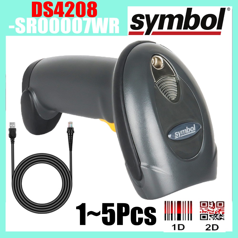 Symbol DS4208-SR00007WR 2D Laser Imager Barcode Scanner Reader+ USB Cable 1-5PCS