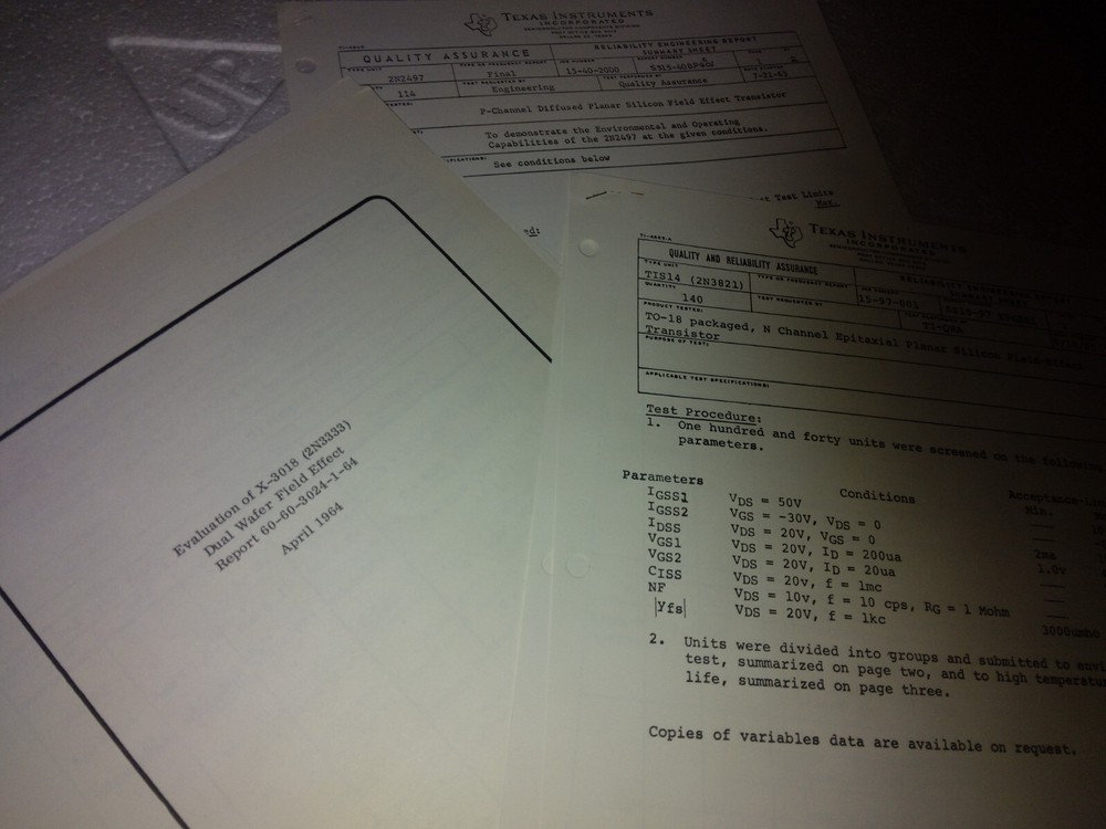Texas Instruments FET Theory Study + Part Spec Performance Data 50+ Pages 1963