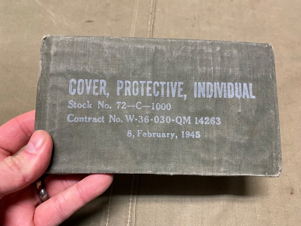 ORIGINAL WWII US ARMY INFANTRY GAS PROTECTIVE SHEET-NOS