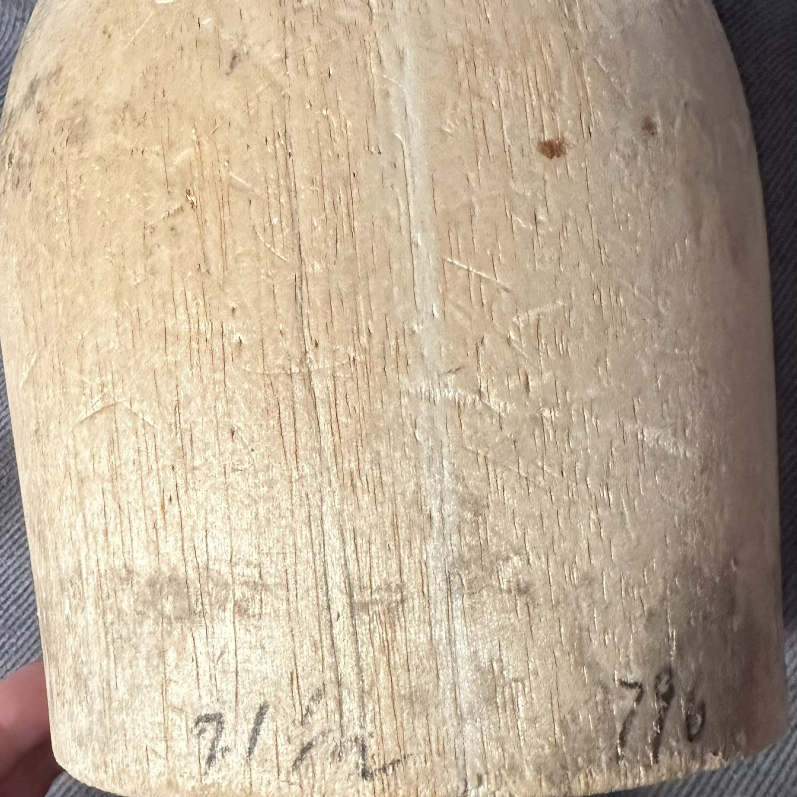 Antique Wood Hat Crown Block Millinery Form Mold 7 1/2