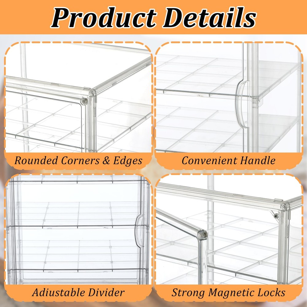 4 Layers Adjustable Clear Bread Storage Box for Kitchen Countertop Large