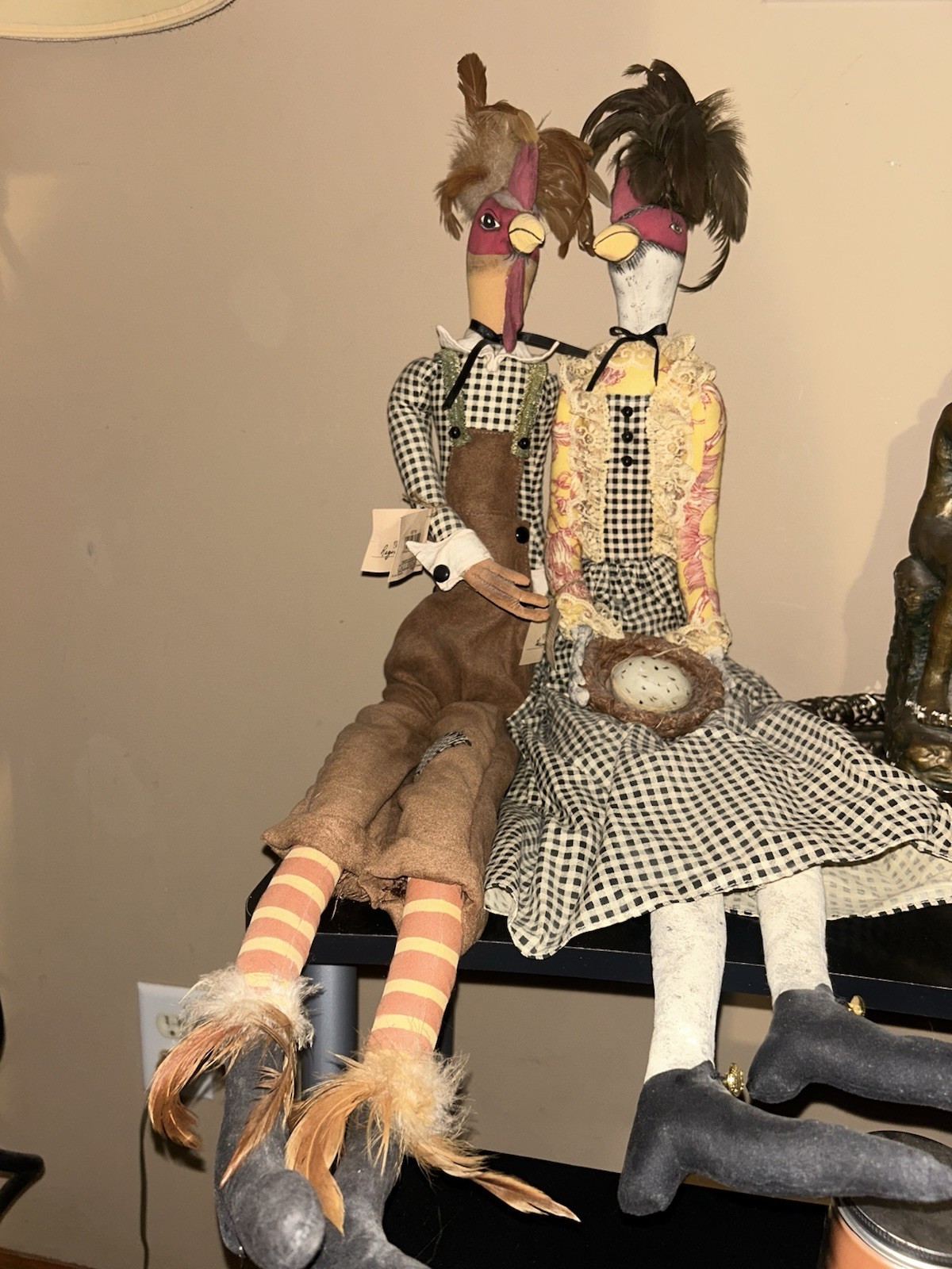 Gathered Traditions Reginald Rooster And Hermoine Hen By Joe Spencer