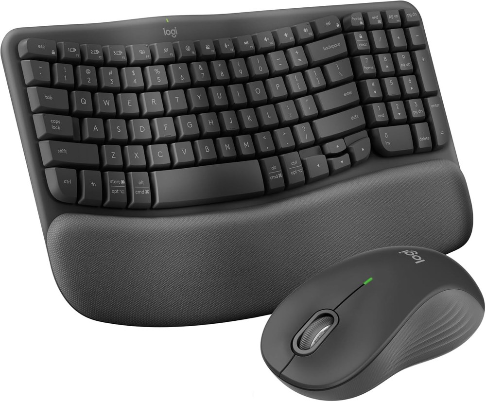 Logitech Wave Keys MK670 Combo Ergonomic Wireless Keyboard and Mouse Bundle