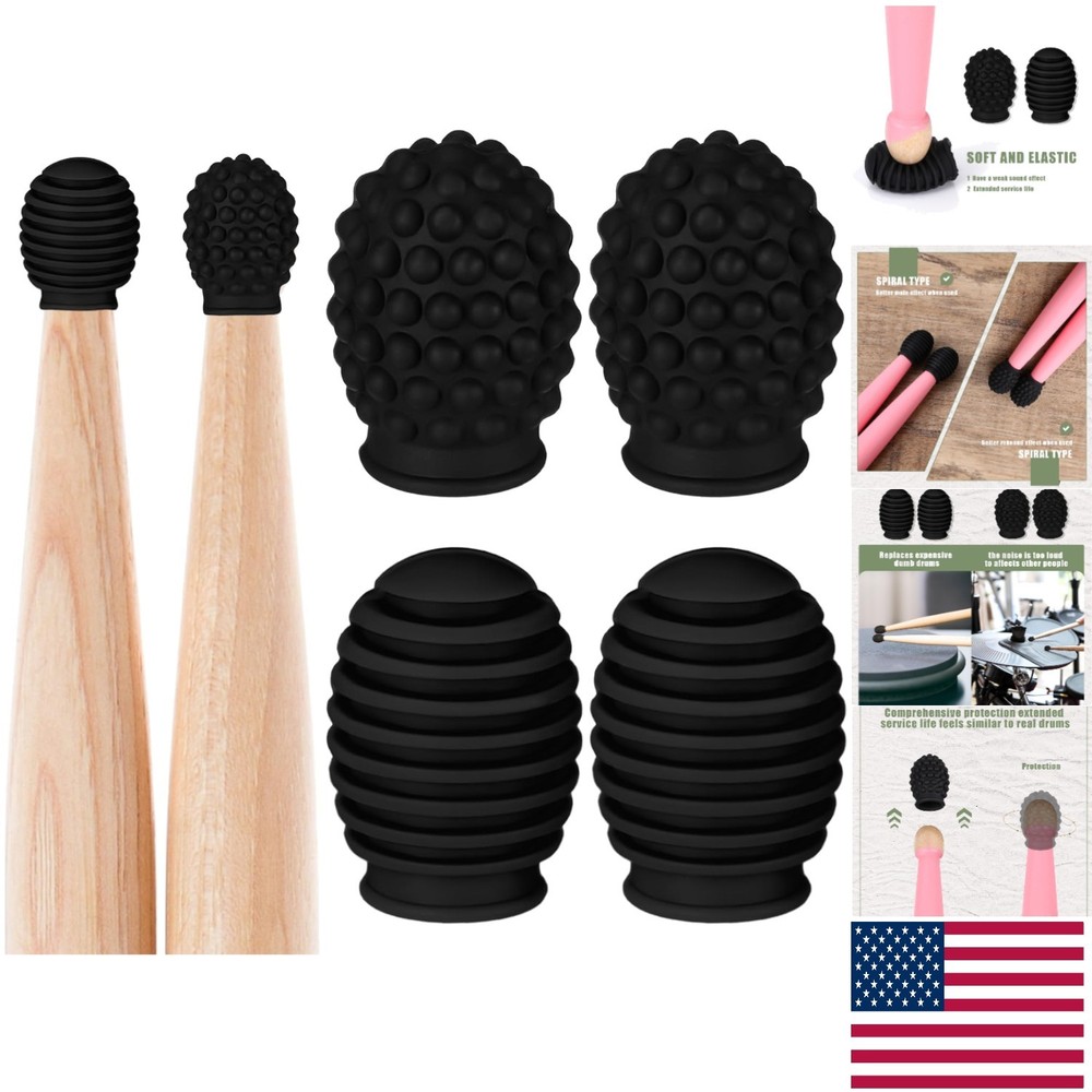 Stretchable Silicone Drumstick Tips - 4 Pack for Perfected Percussion Skills