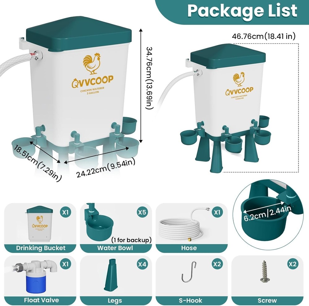 Automatic Chicken Waterer Large Chicken Waterer System Pou