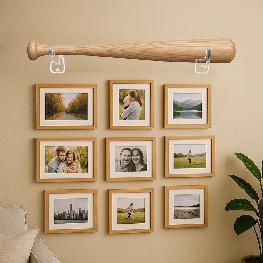 2PCS Acrylic Baseball Bat Display Case |Wall Mount Baseball Bat Horizontal Ra