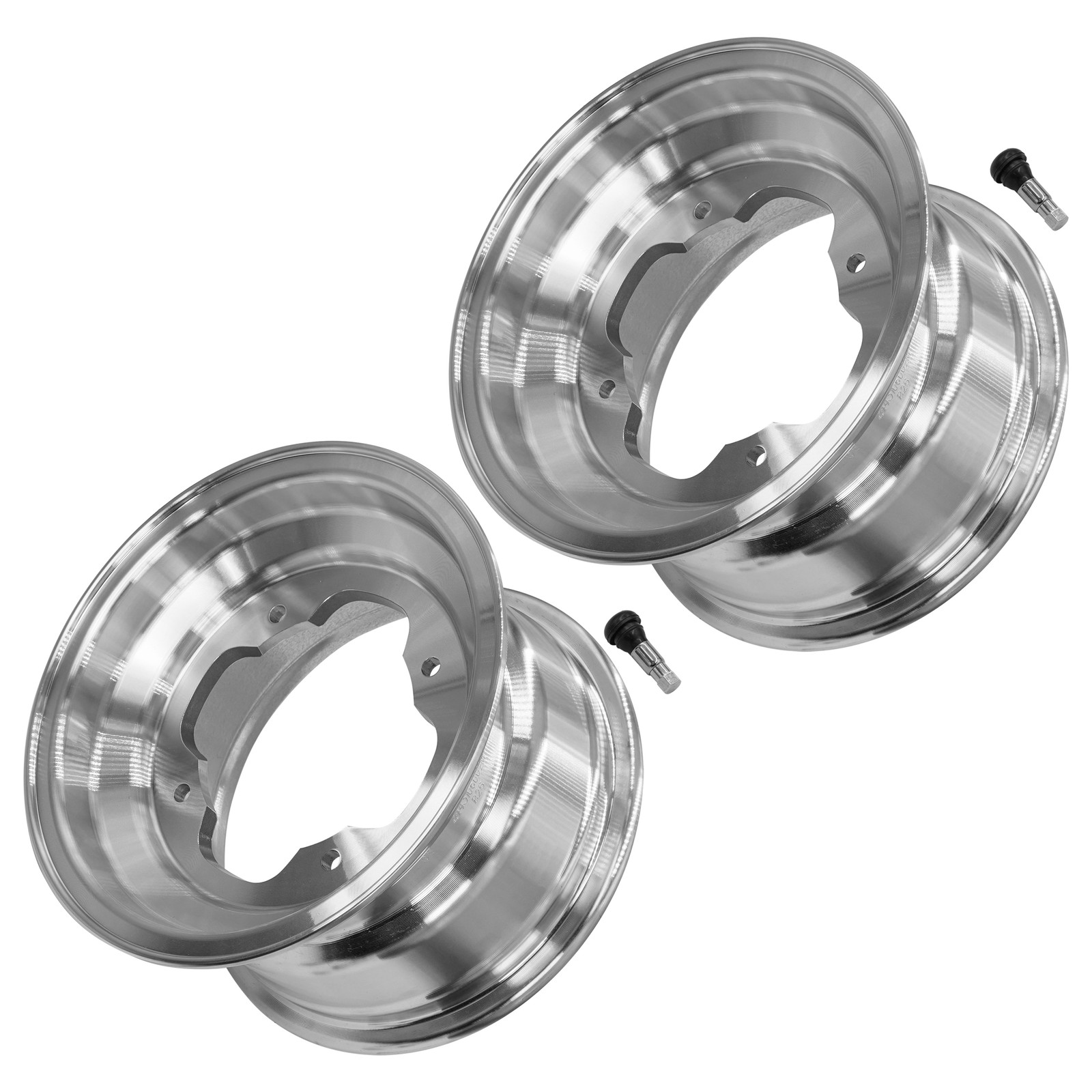 Caltric 10x6 inch 4/156 Bolt Pattern 4+2 Offset Front Wheel Rim For Yamaha