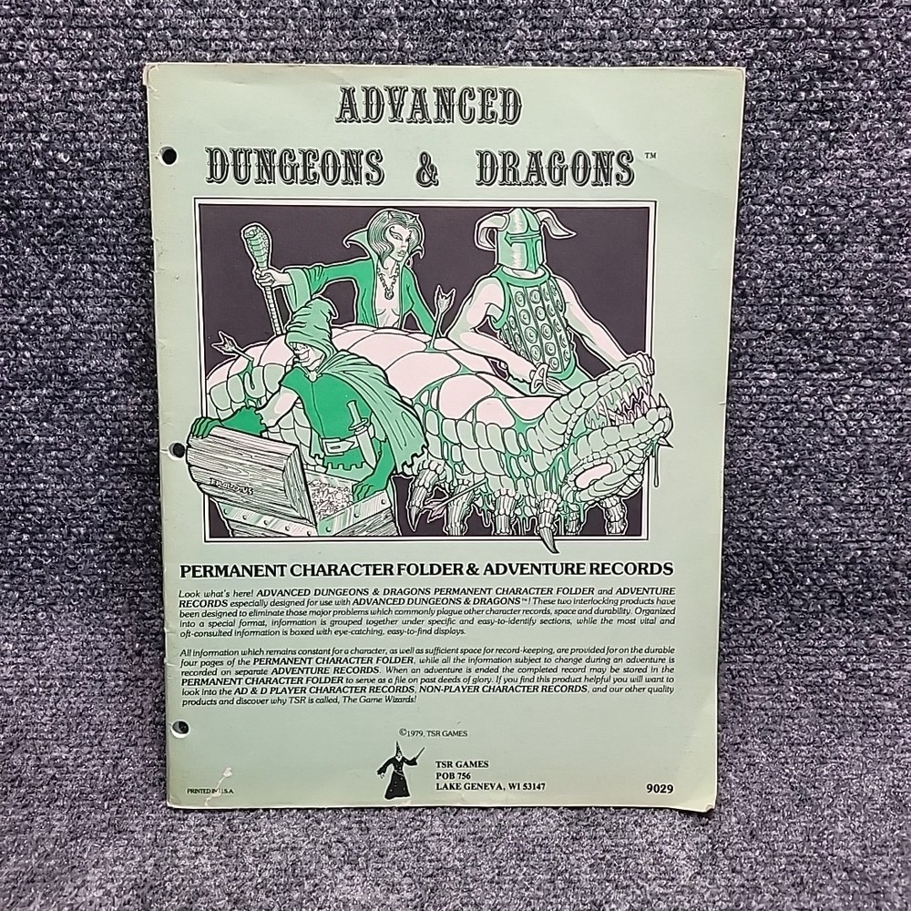 Advanced Dungeons & Dragons: Permanent Character Folder (9029, 1979) READ