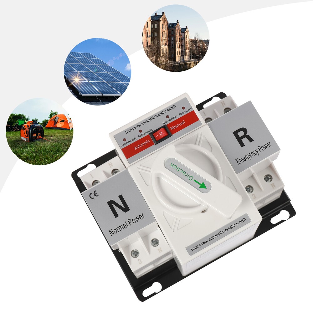 Dual Power Automatic Transfer Switch 63A 110V with Quick Conversion