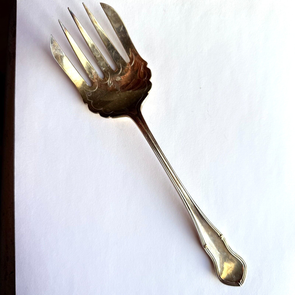 Watson & Gillot Silverplate Large Serving Fork 9" Meat Fork Fish Fork