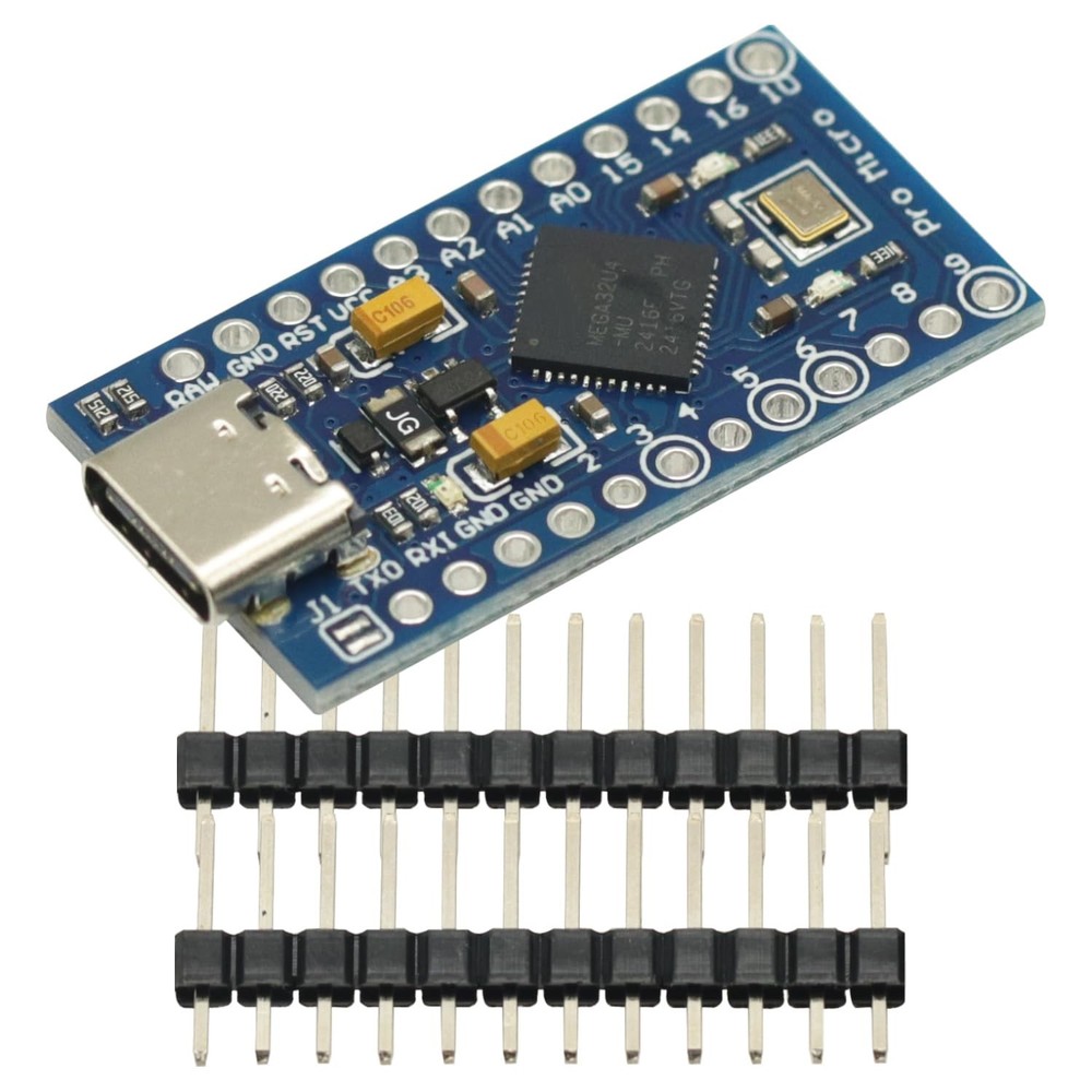 2 Pack Development Board for Micro/Type-C USB ATMEGA32U4 Module 5V 16MHz Deve...