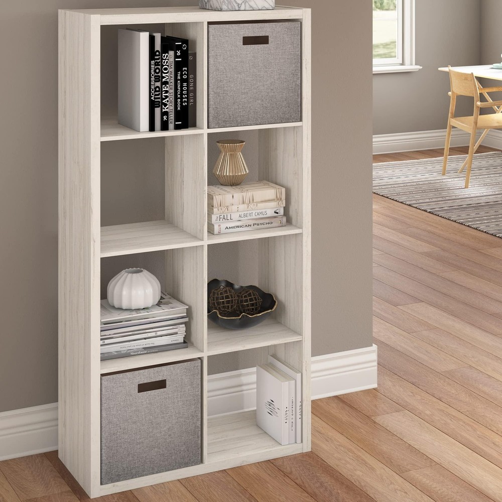 ClosetMaid Decorative Open Back 8-Cube Storage Organizer, Bleached Walnut