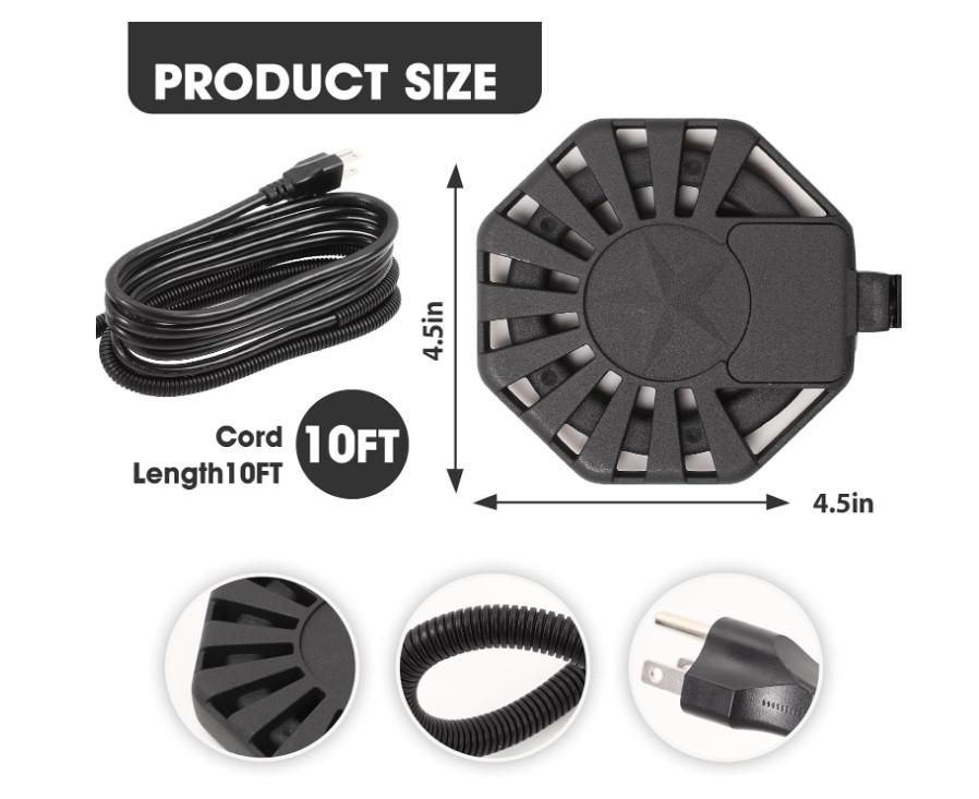 500W Horse Water Heater Thermostatic Stock Tank De-Icer Trough Livestock