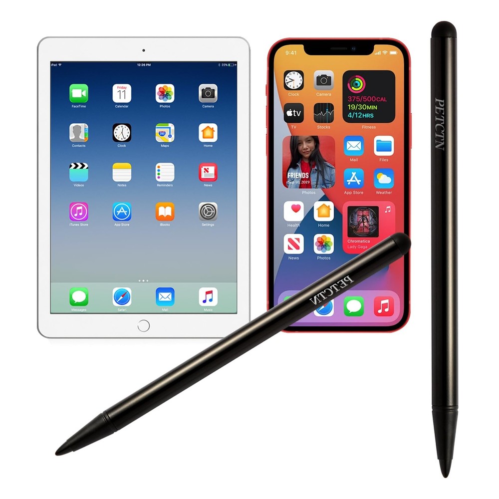2pcs Black Stylus Pens for Universal Touch Screen Devices - Compatible black