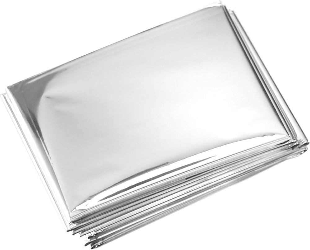 HB-10 Emergency Mylar Thermal Blankets – 10 Pack, 84" X 52", Silver – Reflective