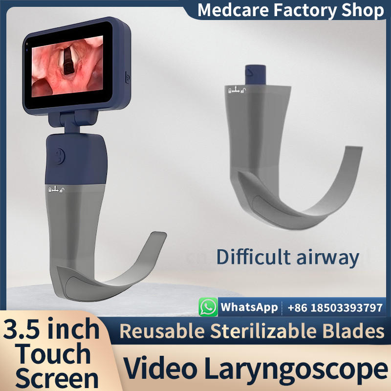 3.5 inch Touch Screen Video Laryngoscope Reusable Sterilizable Blades + suitcase