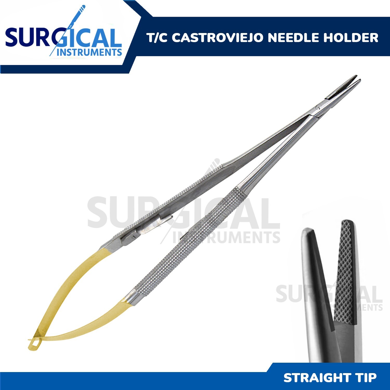T/C Castroviejo Needle Holder 7" STRAIGHT Surgical DENTAL Instruments German GR