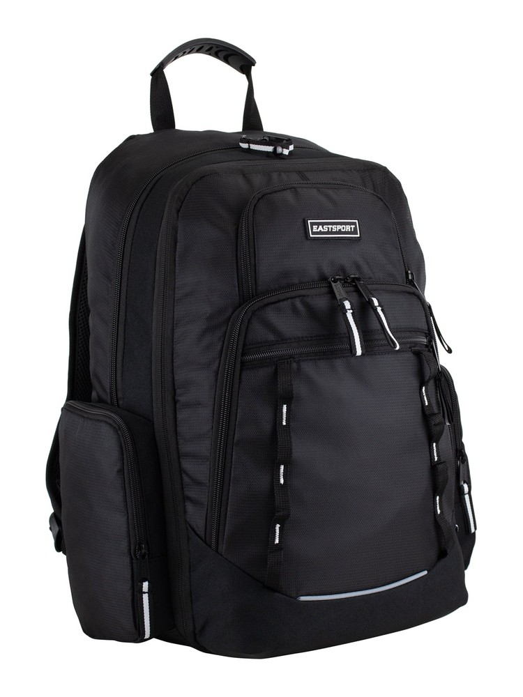 Eastsport Unisex Diamond Expandable Recycled Backpack, Black