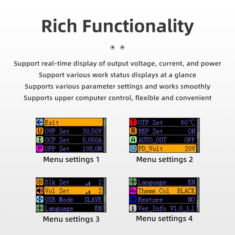 DP100 DC Variable Power Supply, 30V 5A Bench, Adjustable Regulated Digits Dis...