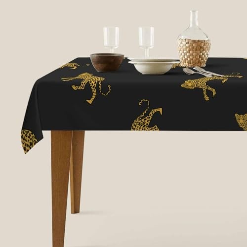 Tablecloth Decor African Animal Lively 84" x 60" (Rectangular) Wild Leopard