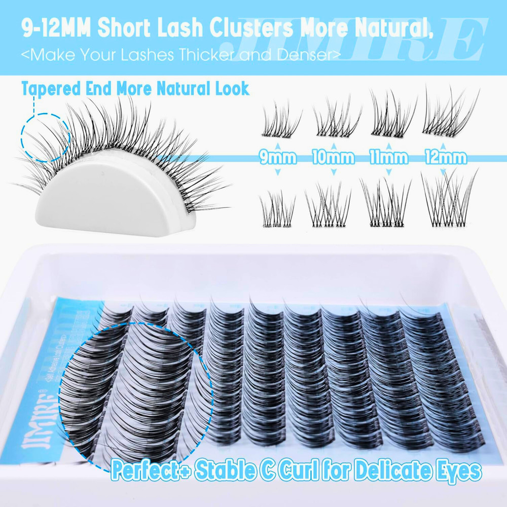 Self-Adhesive Wispy Lash Clusters - No Glue, Reusable, Easy Application
