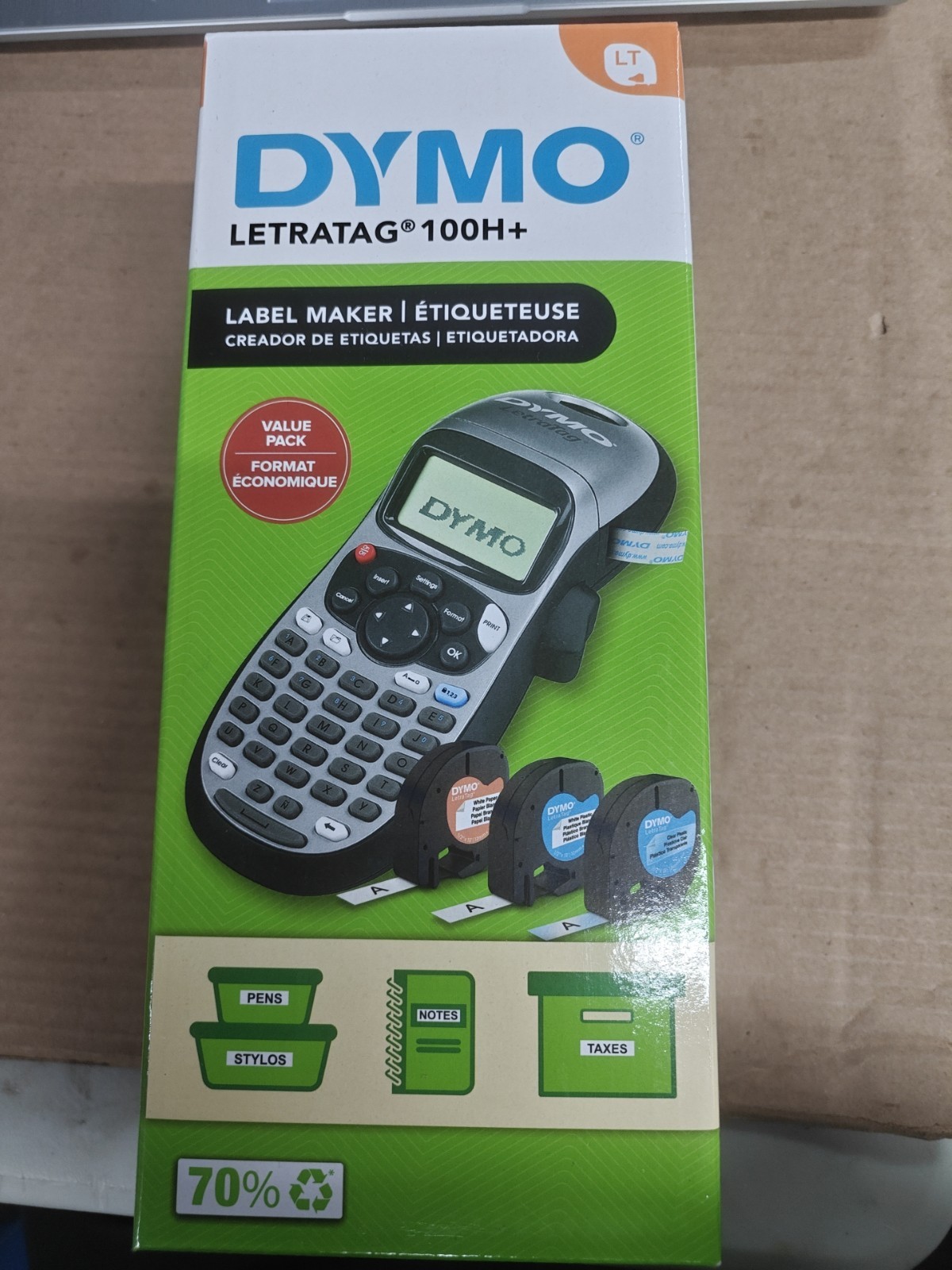 DYMO Portable Printer Handheld Label Maker Black Silver Letratag 100H+ New