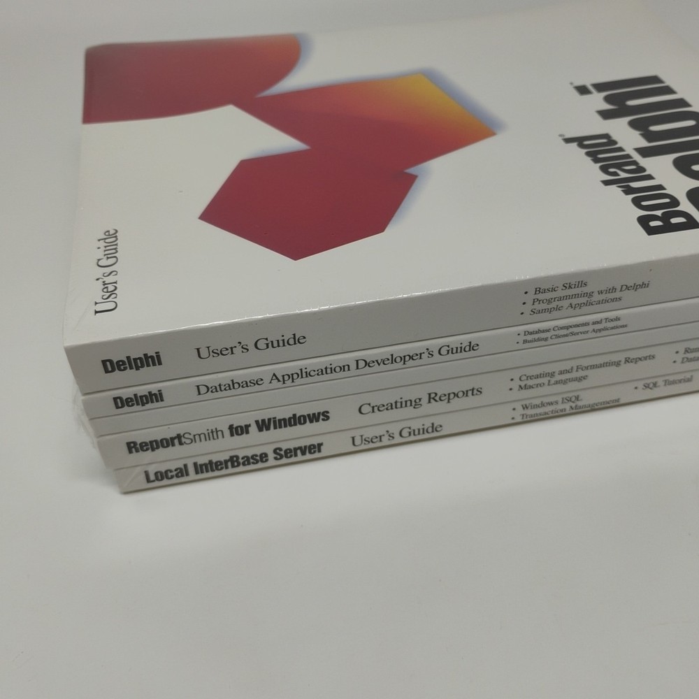 Borland Delphi 1.0 Windows Sealed CD & Manuals Vintage 1995 Computer Software