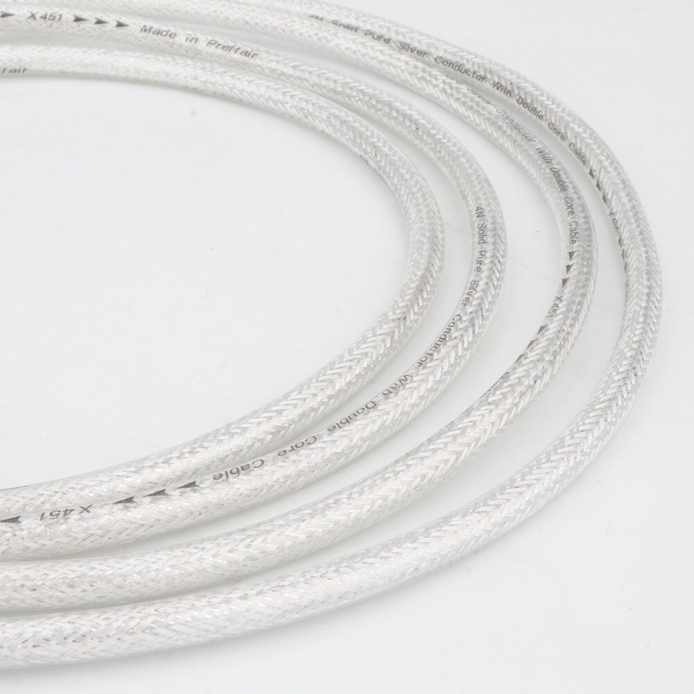 Preffair 99.998% Pure Silver RCA Cable HiFi Audio Interconnect Solid PSS Wire