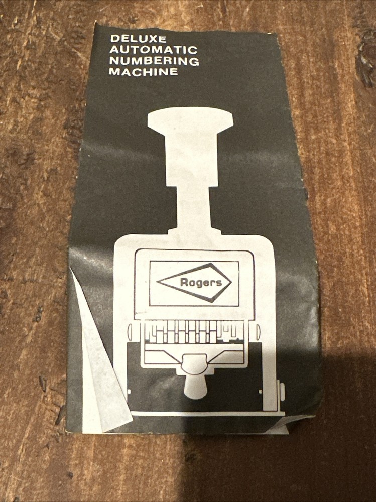 ROGERS AUTOMATIC NUMBERING MACHINE SELF INKING With Directions