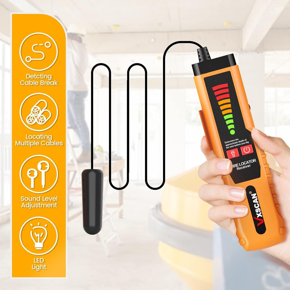 F04 Underground Cable Tracker Wire Cable Non-Destructive Locator Tracker Tester
