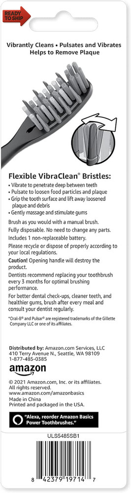 Pulsating Deep Cleaning Toothbrushes with Soft Bristles, 2 Count, Assorted Colo